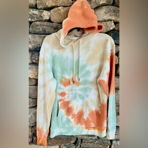 FEAT Venice tiedye hoodie ‘blanket blend’ apricot and blue so soft! Oversized
